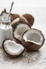 coconut on wooden background