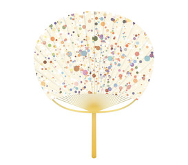 うちわ　模様　ドット