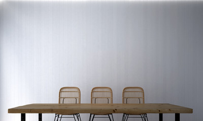 The 3d rendering interior of modern dining room design