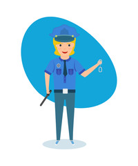 Child in form of policeman, presents himself as rights activist.