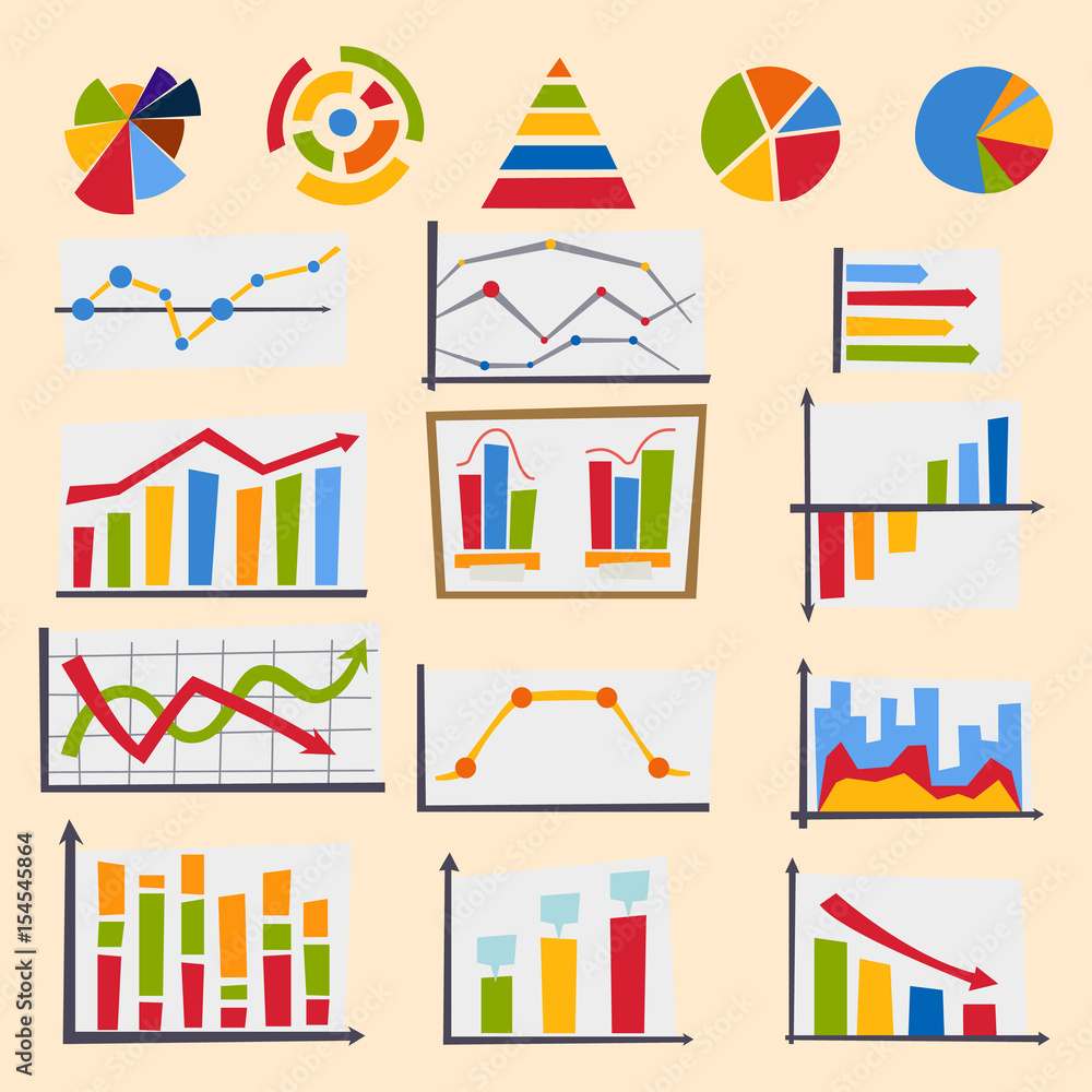 Poster design diagram chart elements vector illustration of business flow sheet graph infographics data tem
