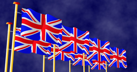 Fototapeta na wymiar British Flags