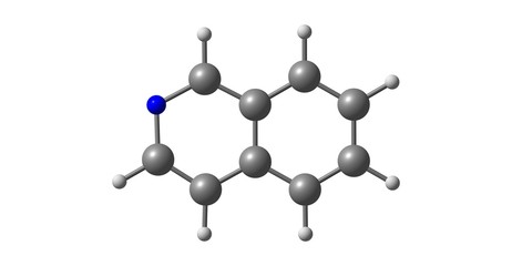 Isoquinoline molecular structure isolated on white