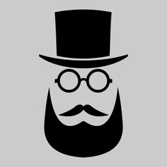 Retro gentleman icon. Hipster. Vector art.