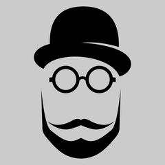 Retro, vintage gentleman. Flat Vector illustration.