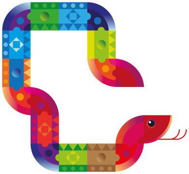 Snake. decorative pattern of the modular elements