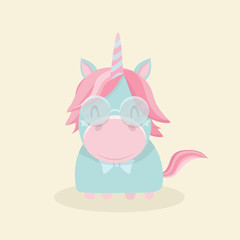 Funny cartoon unicorn. 