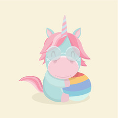 Funny cartoon unicorn. 