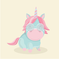 Funny cartoon unicorn. 