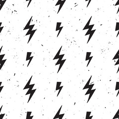 Vector seamless pattern with different colorful fireworks on dark background