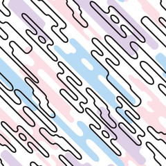 Vector seamless pattern with different colorful fireworks on dark background