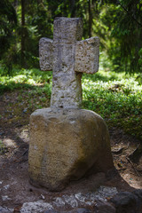 Pushkin mountains, Trigorskoye, the old stone cross