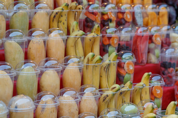 Colorful fruits In the market in thailand.