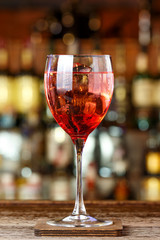 Aperol tincture in a glass