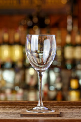 Wine glass on the bar