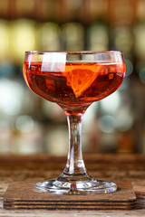 Cocktail with rum and martini bianco