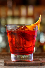 Negroni on the bar counter