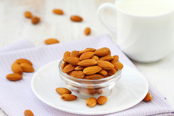 Almond milk and almonds