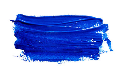 Blue strokes of the paint brush isolated