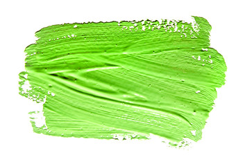 Green strokes of the paint brush isolated