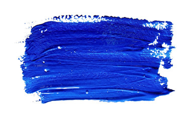 Blue strokes of the paint brush isolated