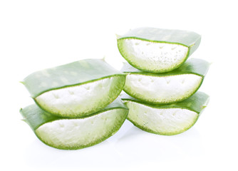 aloe vera isolated on white background.
