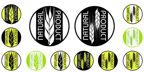 the set of isolated round emblems of natural products