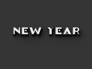 3D RENDERING WORDS 'NEW YEAR' ON PLAIN BACKGROUND