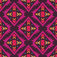 Vector trendy seamless decorative ethnic pattern. Boho geometric style.