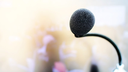 Microphone on abstract. Mic technology.