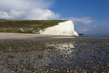 Pebble beach and the Seven Sisters Cliffs