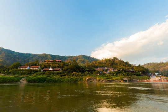 Pakbeng in Laos during cruise