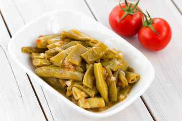 Turkish food, green bean with oil