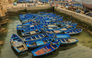 Fototapeta na wymiar Blue boats