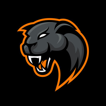 Furious panther sport vector logo concept isolated on black background. Modern professional mascot team badge design.
Premium quality wild animal t-shirt tee print illustration.