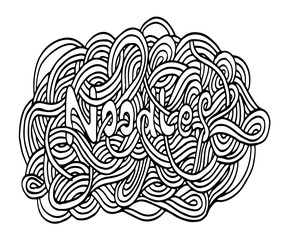 Hand drawn doodle noodles 