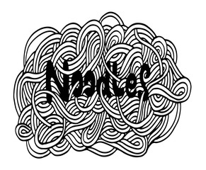 Hand drawn doodle noodles 