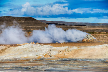 Geothermal activities in Hverir, Iceland