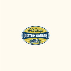 Vintage Retro Classic Old Motorcycle Logo Badge Label