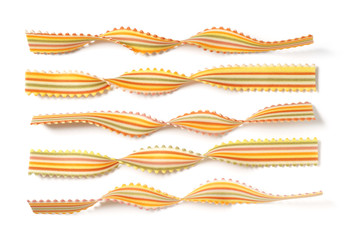 Striped Lingua Di Suocera (Mother In Law's Tongue) Pasta on White