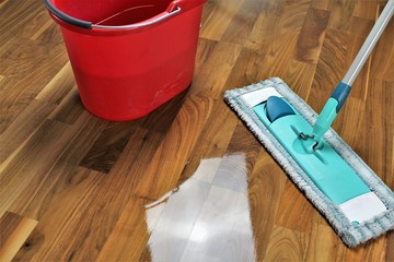 Obraz na płótnie Canvas An Image of cleaning a floor