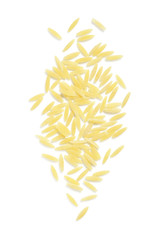 Orzo or Risoni Pasta on White Background