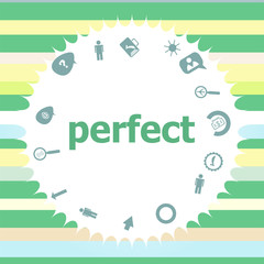 Text Perfect. Social concept . Infographics icon set. Icons of maths, graphs, mail and so on.