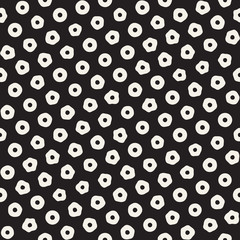 Stylish Doodle Scattered Shapes. Vector Seamless Black And White Freehand Pattern