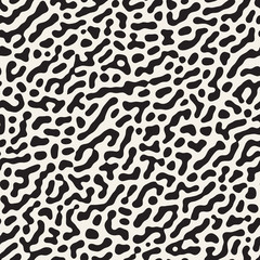 Vector Seamless Grunge Pattern. Black and White Organic Shapes. Abstract Background Illustration
