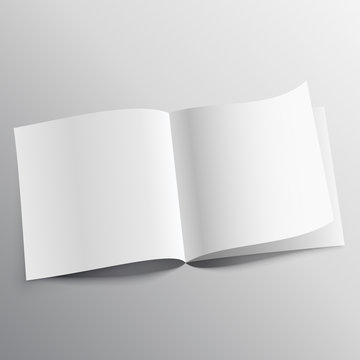 open book with page curl mockup template design