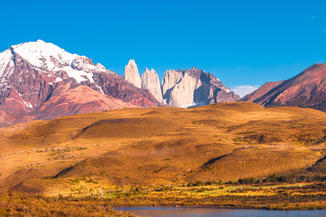 Fototapeta na wymiar Peaks of Torres del Paine, National Park, Patagonia
