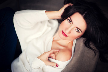Studio portrait of a beautiful girl