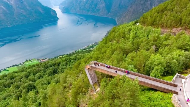 Stegastein Lookout Beautiful Nature Norway.