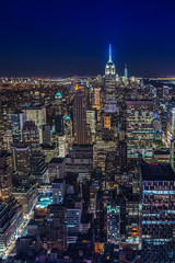 Night skyline of New York